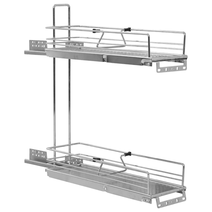 Uttrekkbare kurvskuffer 2 etasjer 47x15x54,5 cm