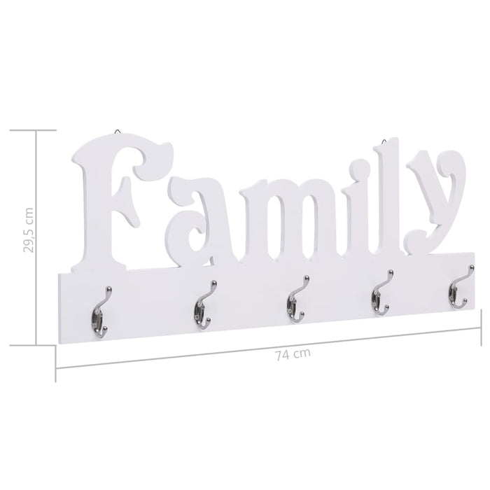 Veggmontert garderobepanel FAMILY 74x29,5 cm