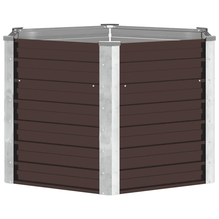 Høybed brun 129x129x77 cm galvanisert stål