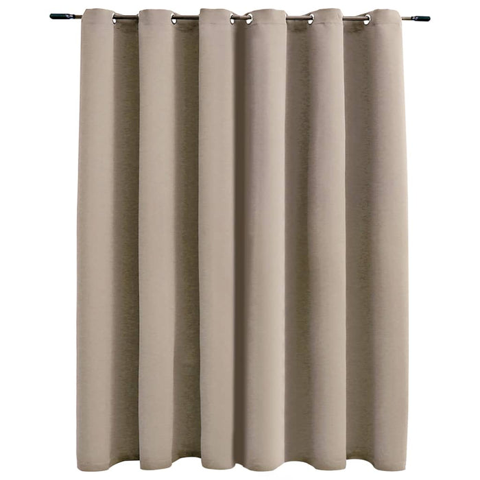 Lystett gardin med metallringer beige 290x245 cm