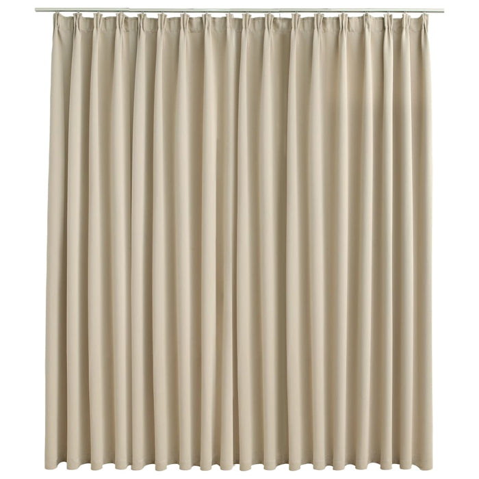 Lystett gardin med metallkroker beige 290x245 cm