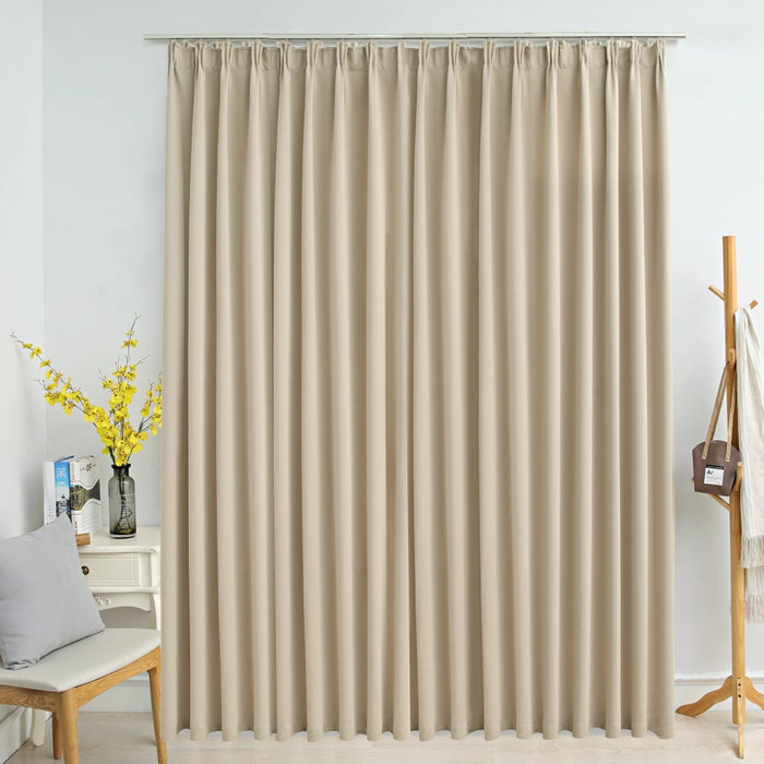 Lystett gardin med metallkroker beige 290x245 cm