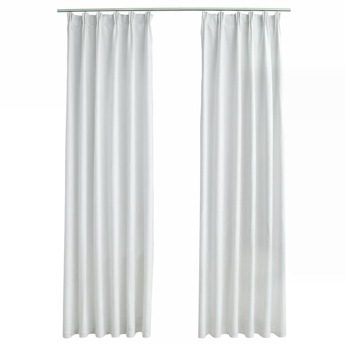 Lystette gardiner med kroker 2 stk offwhite 140x175 cm