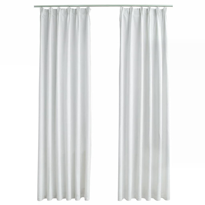 Lystette gardiner med kroker 2 stk offwhite 140x225 cm