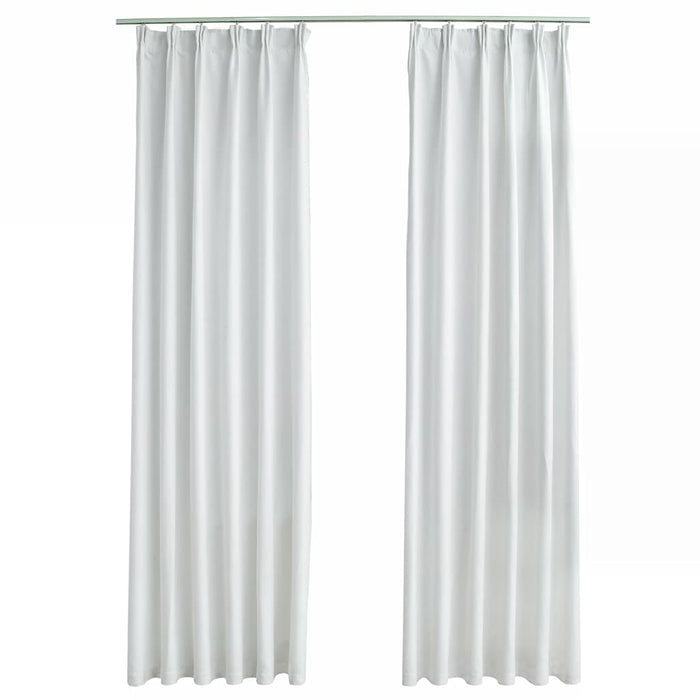 Lystette gardiner med kroker 2 stk offwhite 140x245 cm