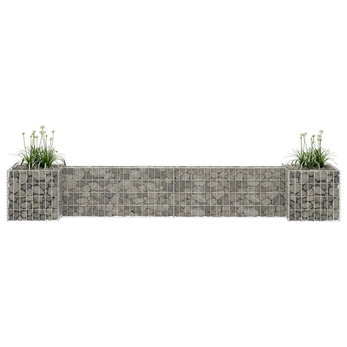 Gabion plantekasse H-formet ståltråd 260x40x40 cm