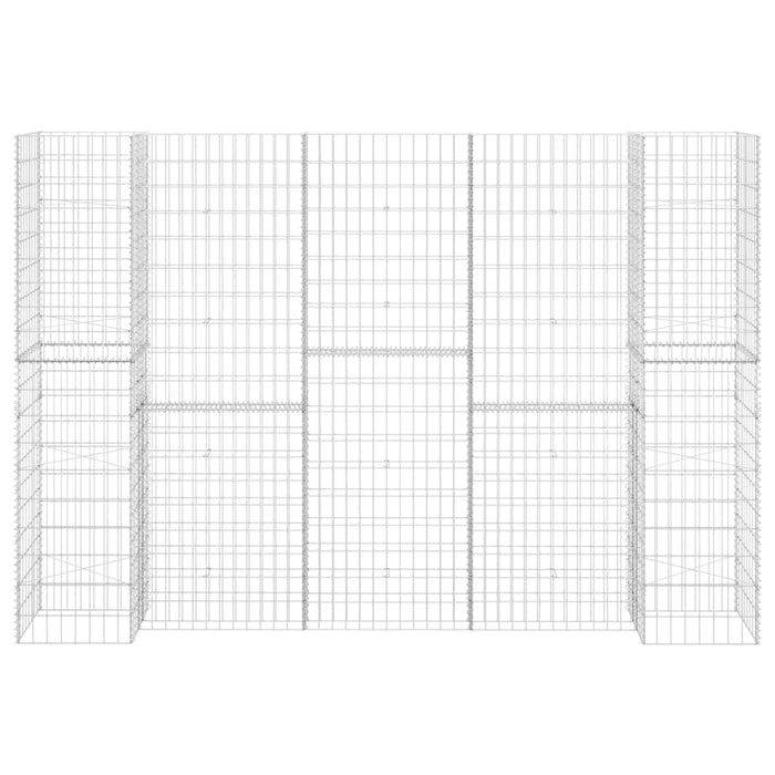 Gabion plantekasse H-formet ståltråd 260x40x180 cm