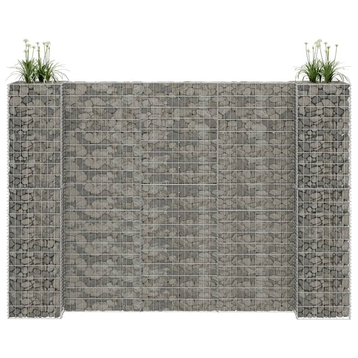 Gabion plantekasse H-formet ståltråd 260x40x180 cm