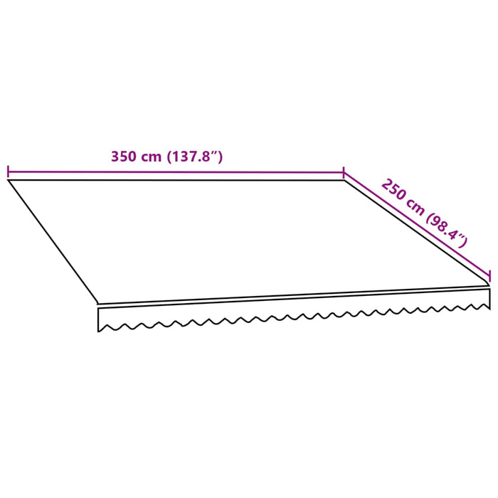 Markiseduk oransje og brun 350x250 cm