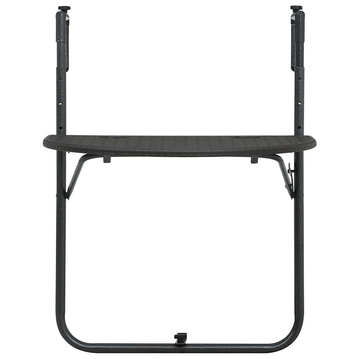 Hengende balkongbord brun 60x64x83,5 cm plast rottingutseende