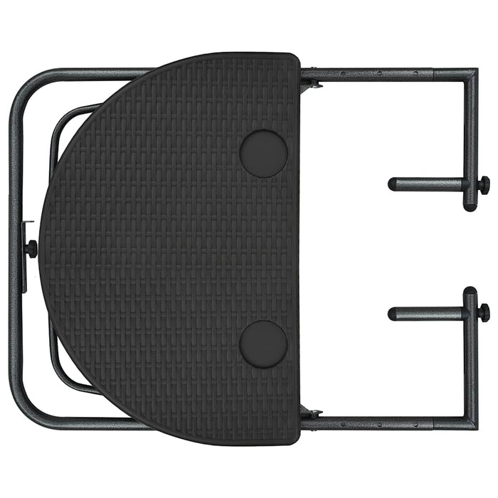 Hengende balkongbord brun 60x64x83,5 cm plast rottingutseende