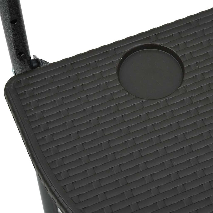 Hengende balkongbord brun 60x64x83,5 cm plast rottingutseende