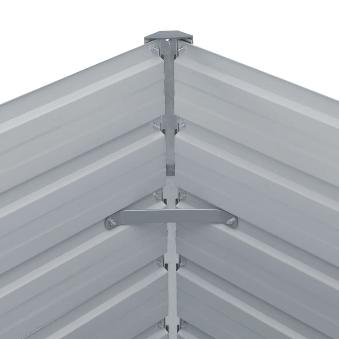 Forhøyet plantekasse 100x100x45 cm galvanisert stål grå