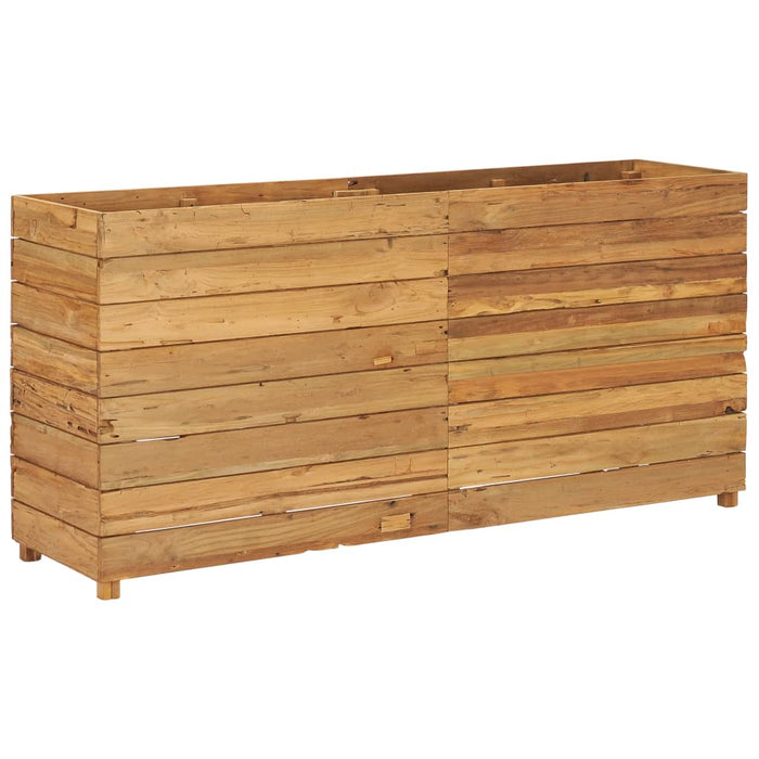 Høybed 150x40x72 cm resirkulert teak og stål