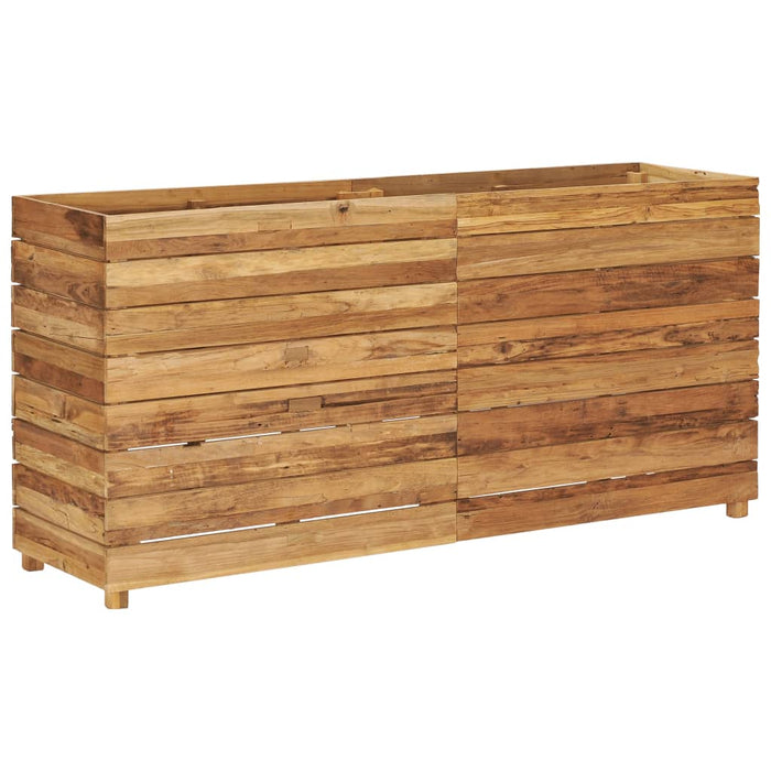 Høybed 150x40x72 cm resirkulert teak og stål