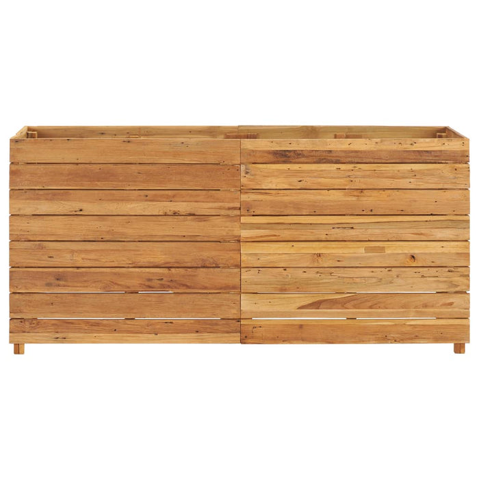 Høybed 150x40x72 cm resirkulert teak og stål