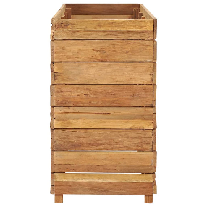 Høybed 150x40x72 cm resirkulert teak og stål