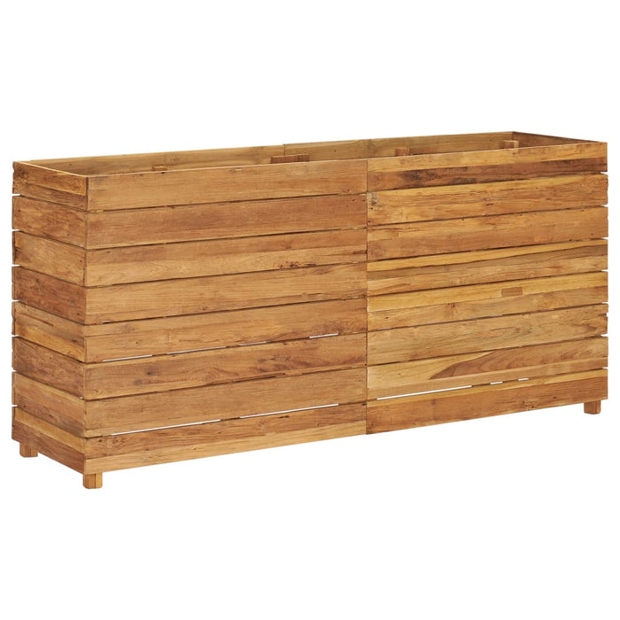 Høybed 150x40x72 cm resirkulert teak og stål