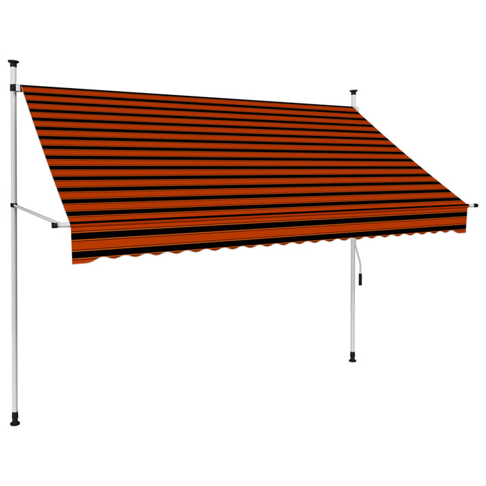 Manuell uttrekkbar markise 250 cm oransje og brun