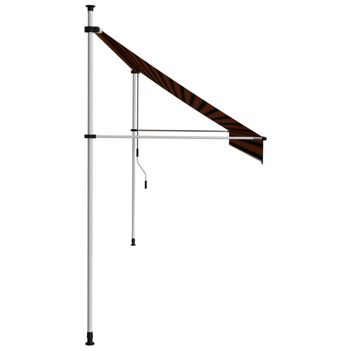 Manuell uttrekkbar markise 400 cm oransje og brun