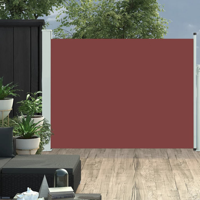 Uttrekkbar sidemarkise 140x500 cm brun