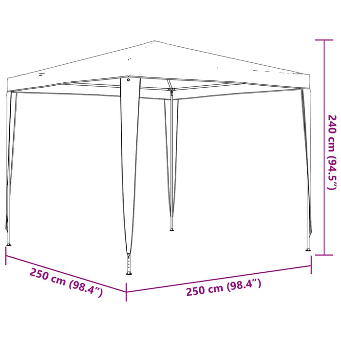 Profesjonelt festtelt 2,5x2,5 m grønn 90 g/m²