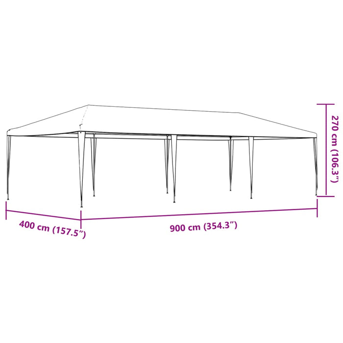 Profesjonelt festtelt 4x9 m grønn 90 g/m²