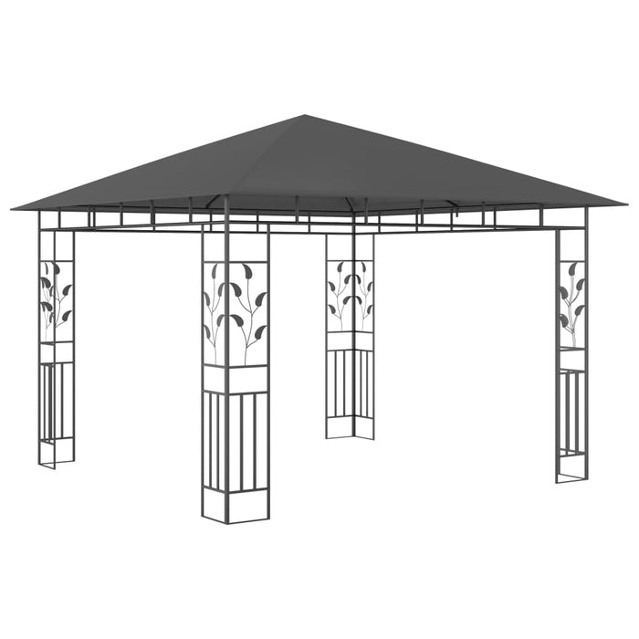 Paviljong med myggnett 3x3x2,73 m antrasitt 180 g/m²