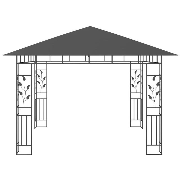 Paviljong med myggnett 3x3x2,73 m antrasitt 180 g/m²