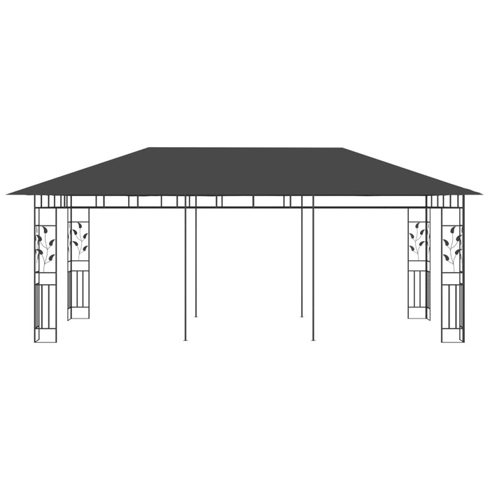 Paviljong med myggnett 6x3x2,73 m antrasitt