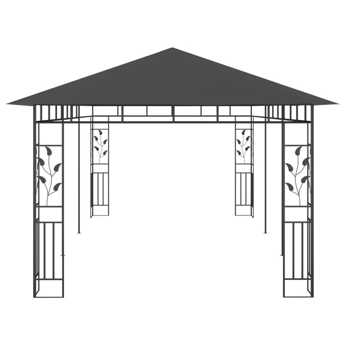 Paviljong med myggnett 6x3x2,73 m antrasitt