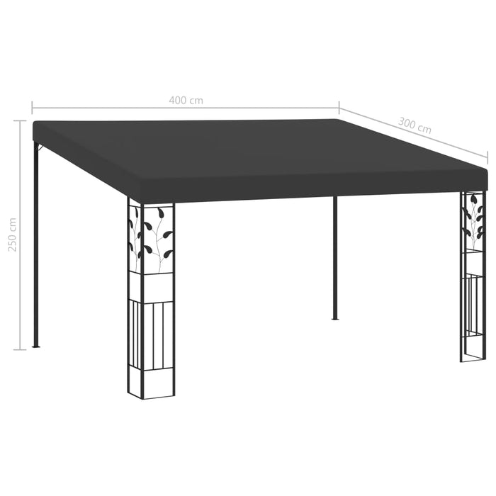 Veggmontert paviljong 4x3x2,5 m antrasitt