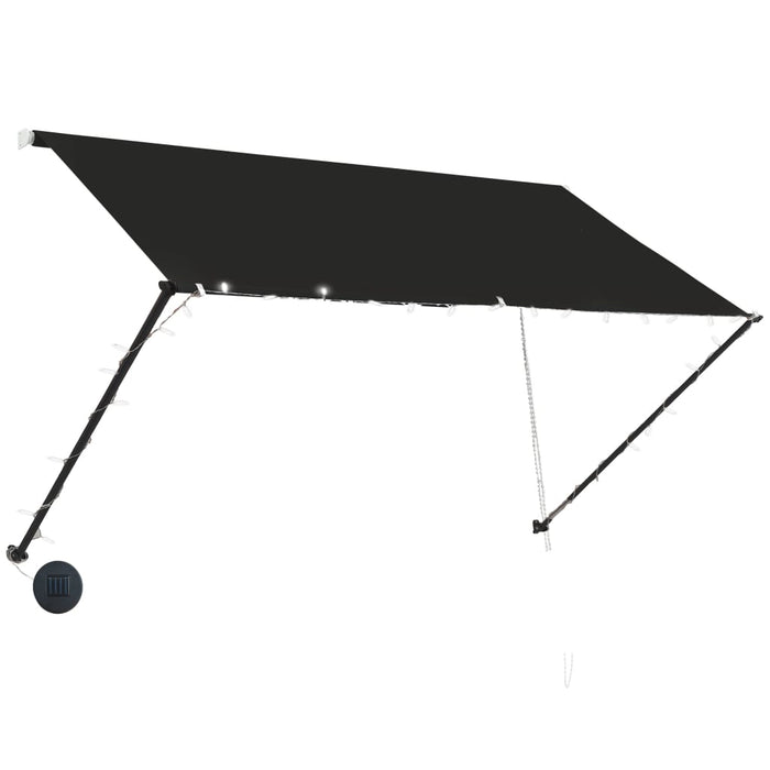 Uttrekkbar markise med LED 250x150 cm antrasitt