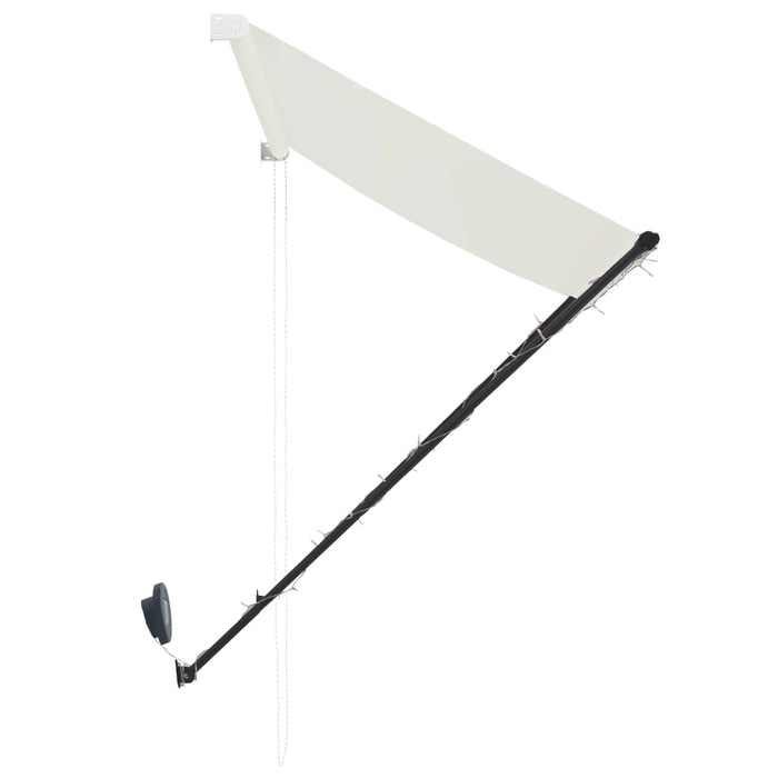 Uttrekkbar markise med LED 250x150 cm kremhvit