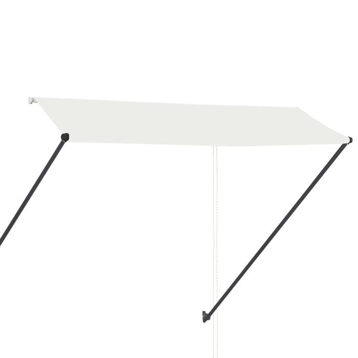 Uttrekkbar markise med LED 300x150 cm kremhvit