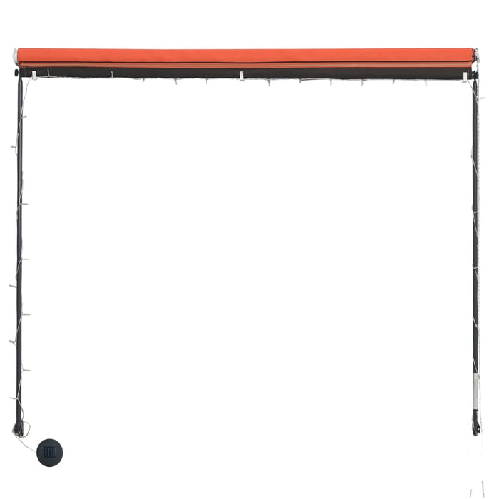 Uttrekkbar markise med LED 250x150 cm oransje og brun