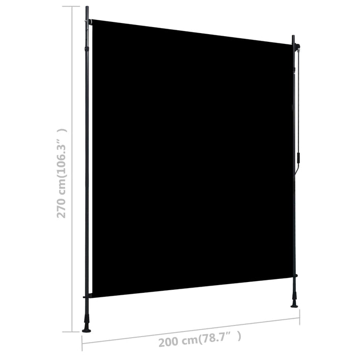 Utendørs rullegardin 200x270 cm antrasitt