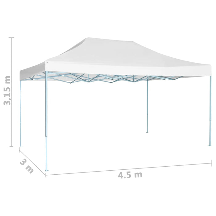 Sammenleggbart festtelt 3x4,5 m hvit