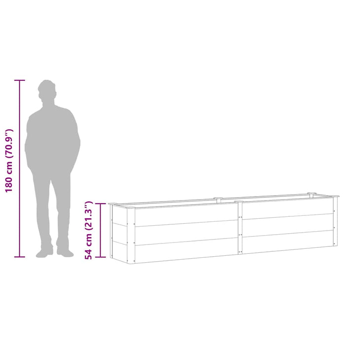 Høybed 250x50x54 cm WPC grå