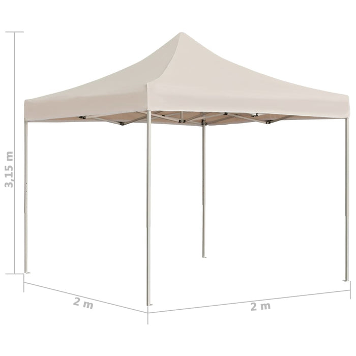 Profesjonelt foldbart festtelt aluminium 2x2 m kremhvit