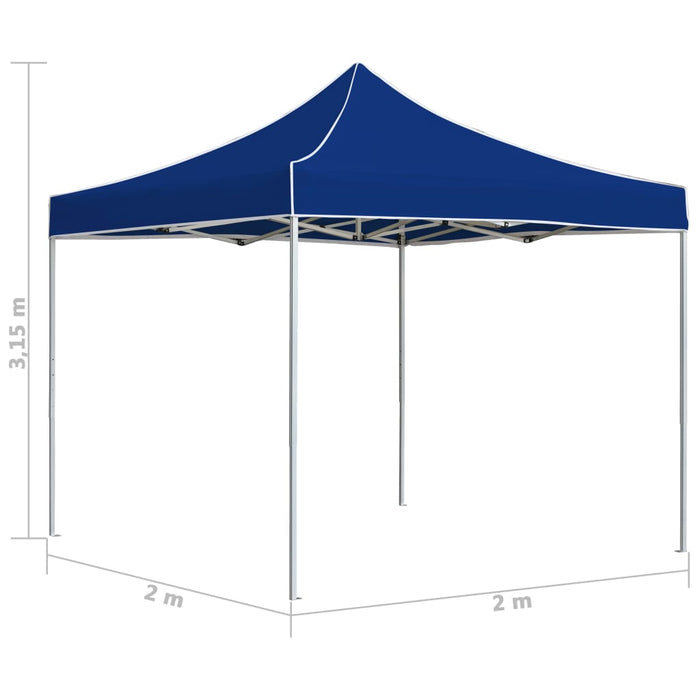 Profesjonelt foldbart festtelt aluminium 2x2 m blå