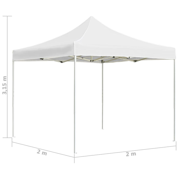 Profesjonelt foldbart festtelt aluminium 2x2 m hvit