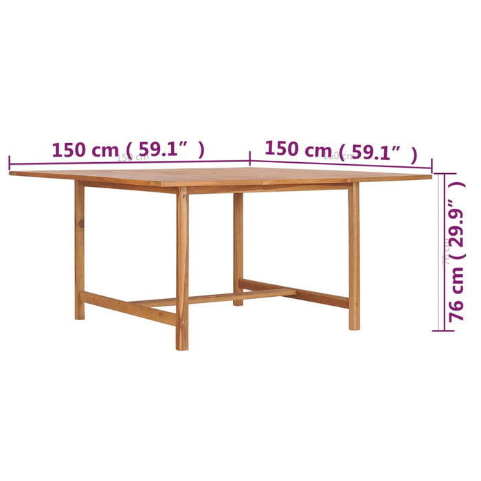 Hagebord 150x150x76 cm heltre teak