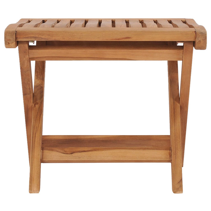 Sammenleggbar fotskammel 46,5x49x41,5 cm heltre teak