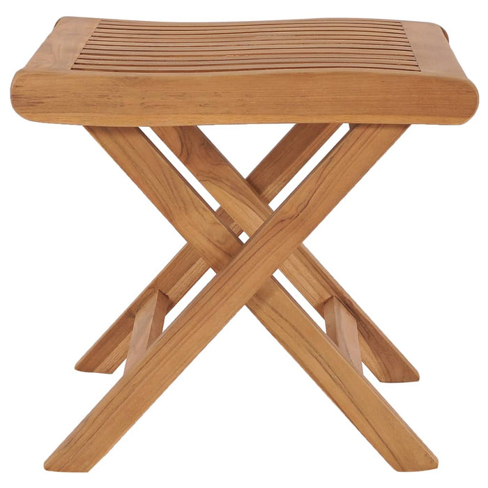 Sammenleggbar fotskammel 46,5x49x41,5 cm heltre teak