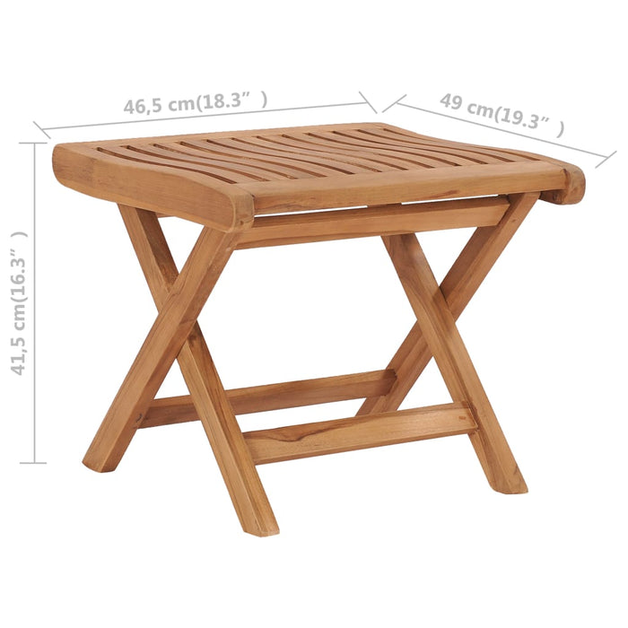 Sammenleggbar fotskammel 46,5x49x41,5 cm heltre teak