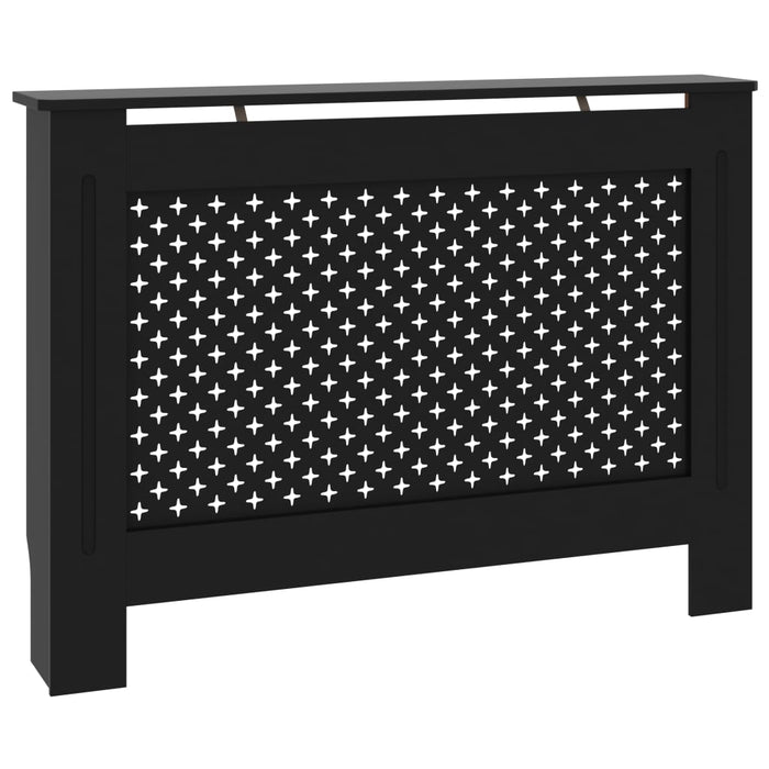 Radiatordeksel svart 112x19x81,5 cm MDF