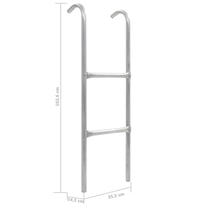 Stige til trampoline 2 trinn stål sølv 102,6 cm