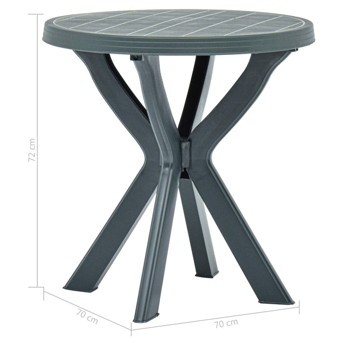 Bistrobord grønn Ø70 cm plast