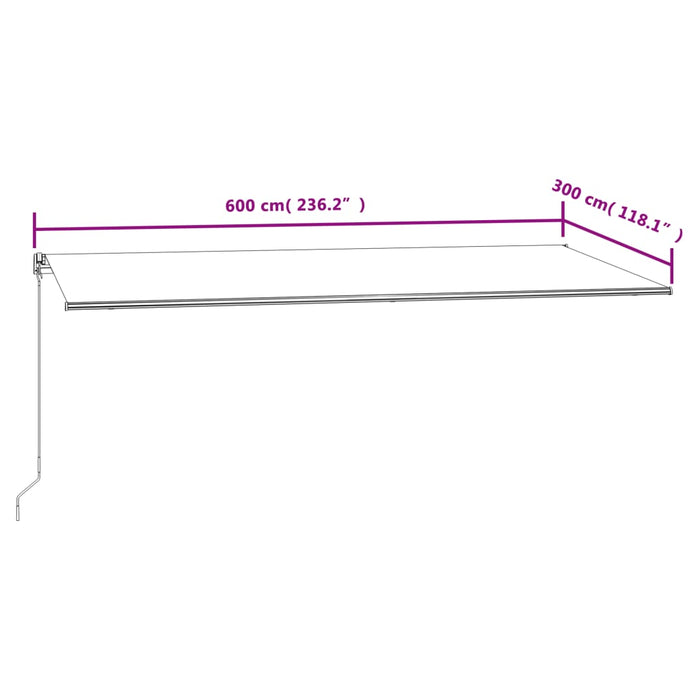 Automatisk uttrekkbar markise 600x300 cm oransje og brun